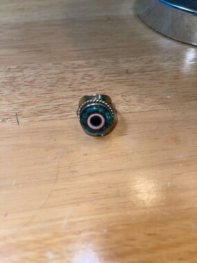Turquoise and Red Evil Eye Silver plated Ring